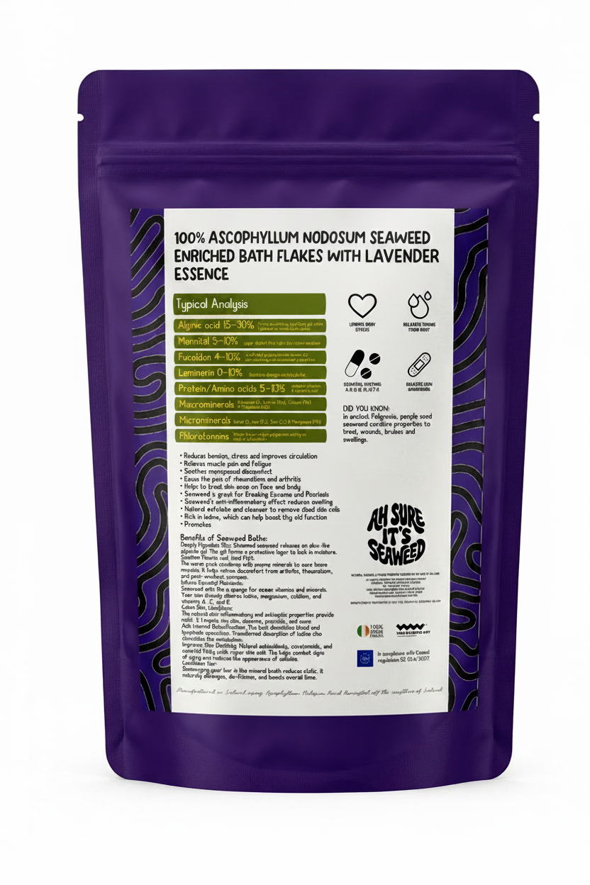 Organic Irish Seaweed + Lavender Infused Bath Flakes