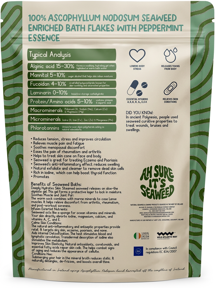 Organic Irish Seaweed + Peppermint Infused Bath Flakes