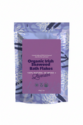 Pouch of organic Irish seaweed bath flakes infused with lavender from The Wicklow Seaweed Company